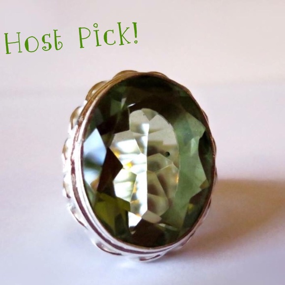 🍀.925 Sterling Silver Green Quartz Ring🍀 - Picture 1 of 4
